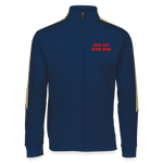 Load image into Gallery viewer, GOD 1ST GYM 2ND Sportswear Unisex 2.0 Medalist Jacket - navy/vegas gold
